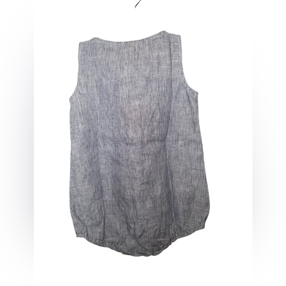 The Simple Folk French Stripe Blue White Linen Romper 18-24M NWT Organic Cotton - Picture 3 of 5